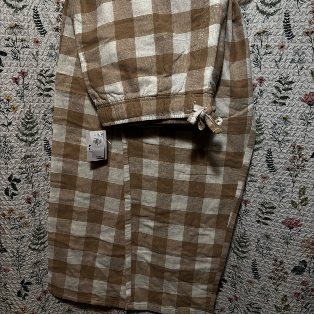 Old Navy Tan and White Checkered Lounge  Pants